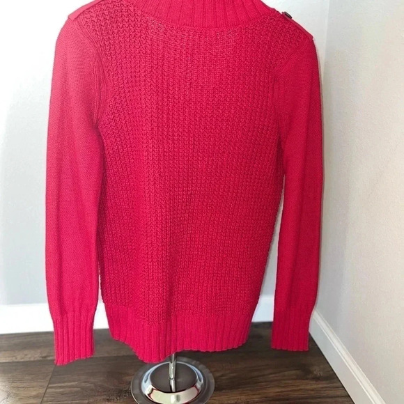 DKNY RED V NECK KNIT SWEATER SIZE MEDIUM - Picture 2 of 13